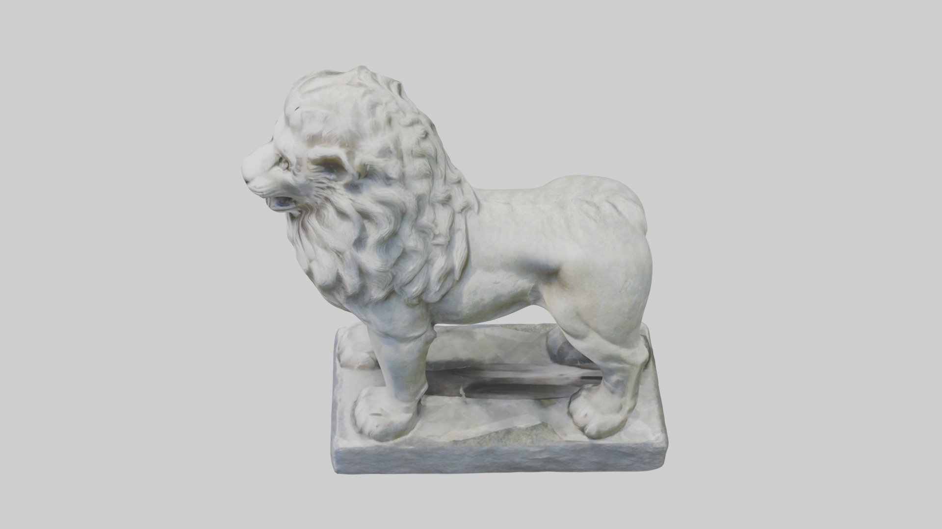 Stone lion statue Model Low-poly 3D model_11