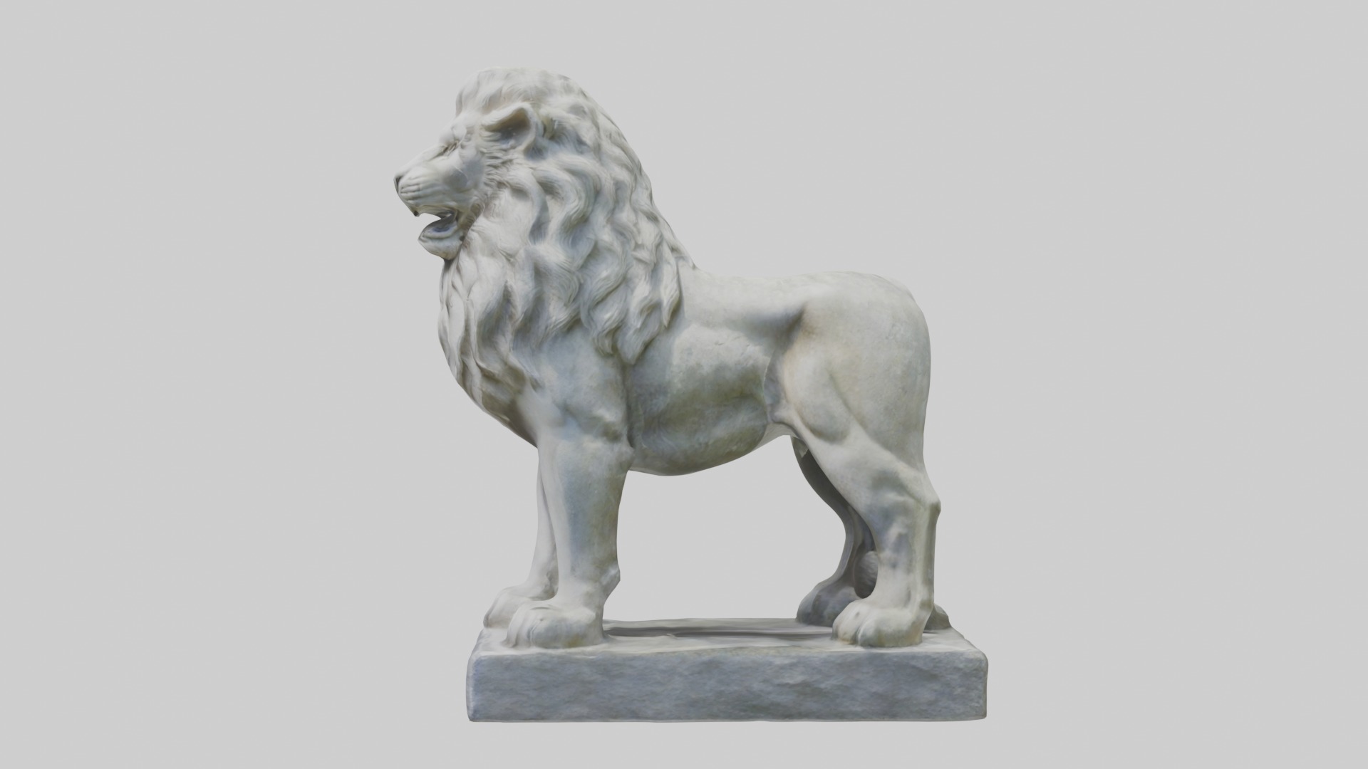 Stone lion statue Model Low-poly 3D model_6