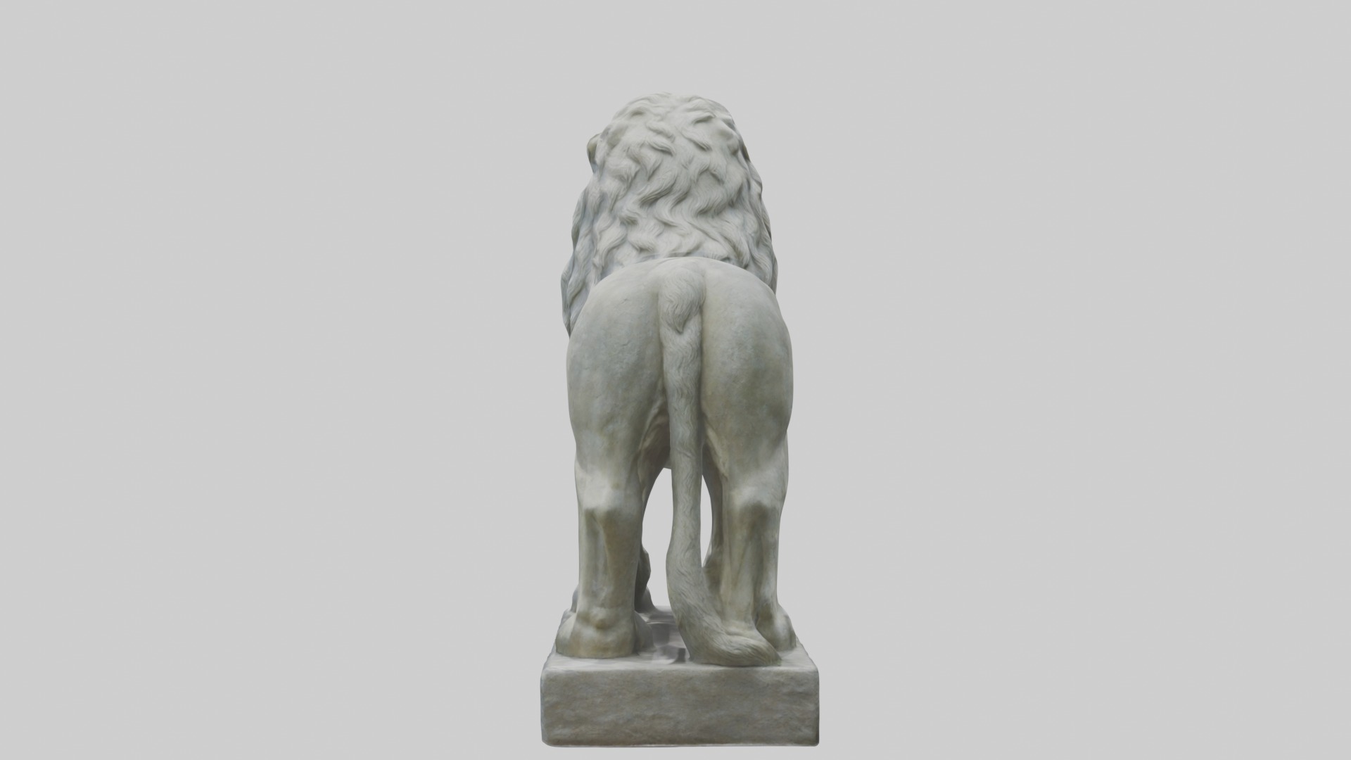 Stone lion statue Model Low-poly 3D model_1