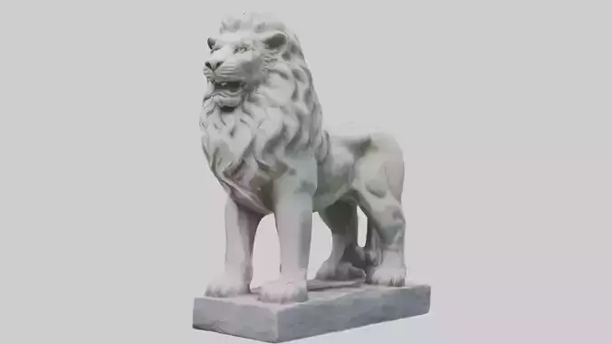 Stone lion statue Model