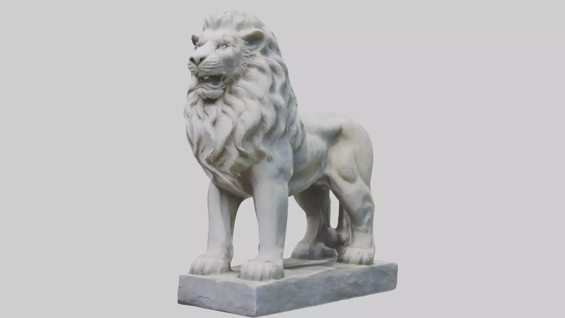 Stone lion statue Model Low-poly 3D model_0