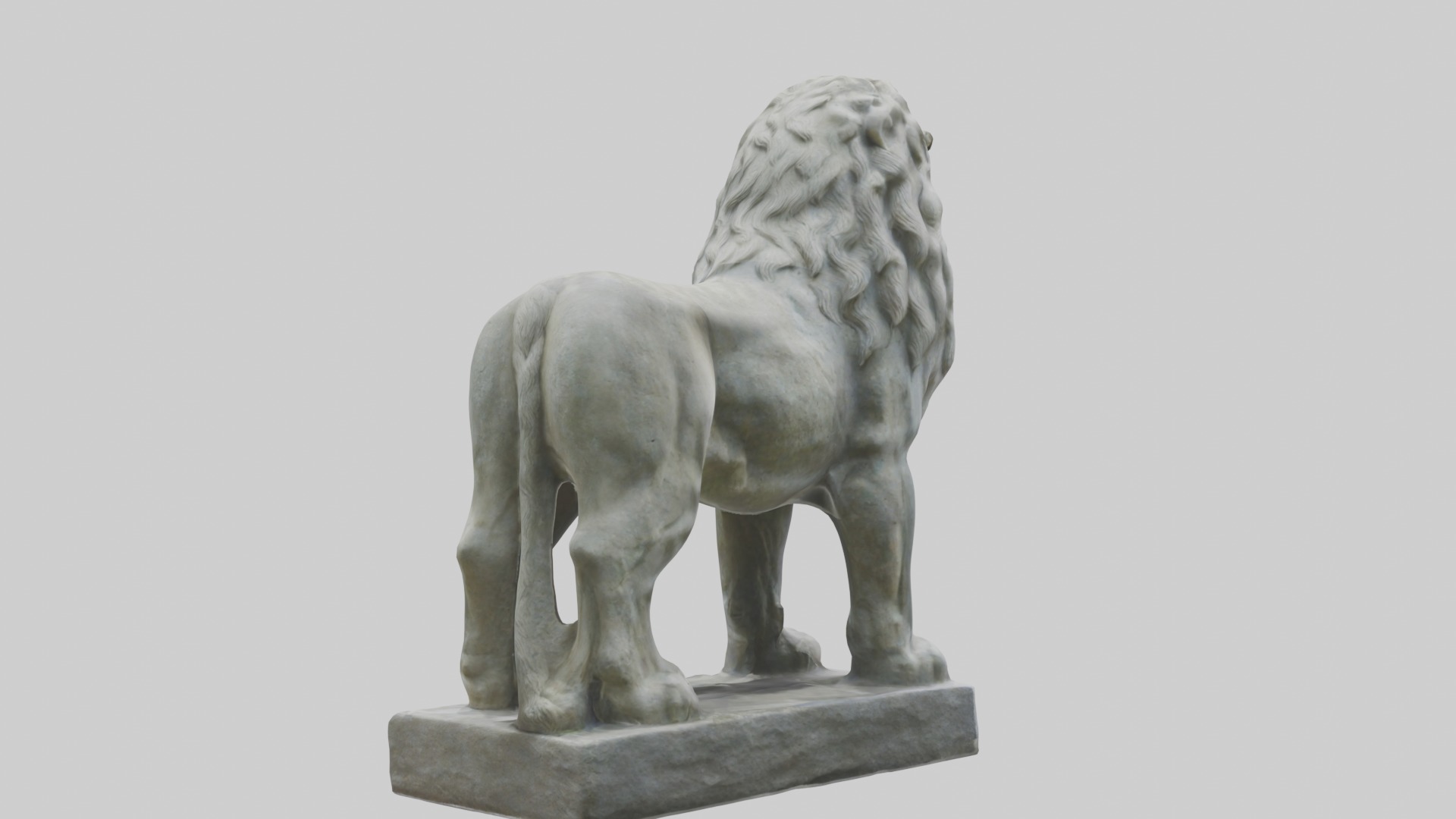 Stone lion statue Model Low-poly 3D model_3