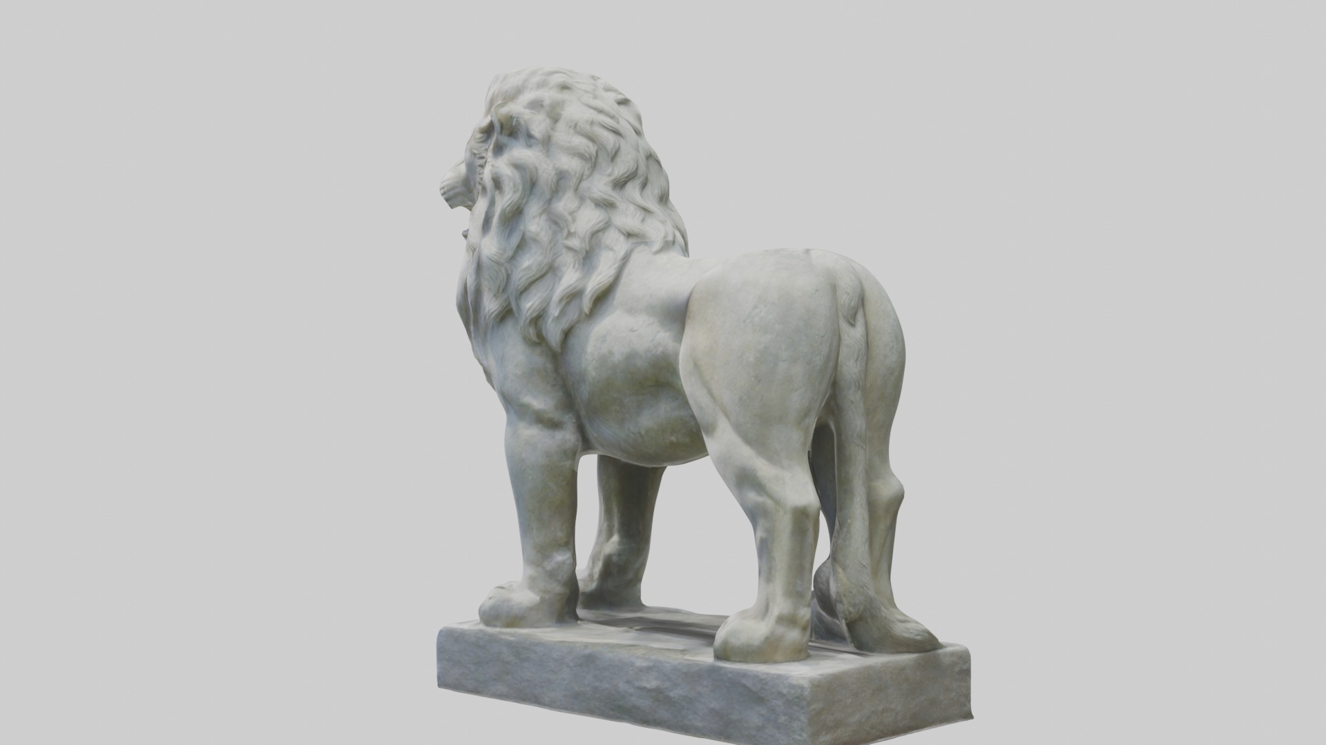 Stone lion statue Model Low-poly 3D model_2