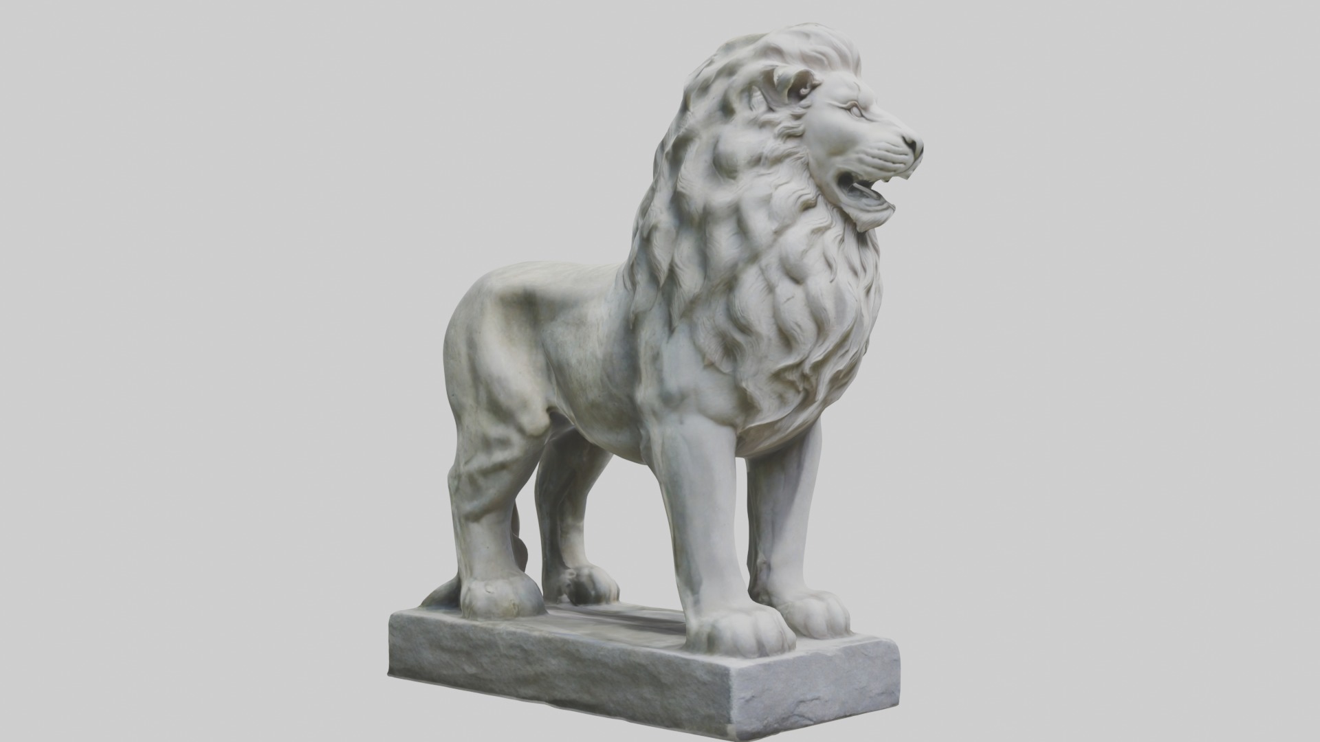Stone lion statue Model Low-poly 3D model_5