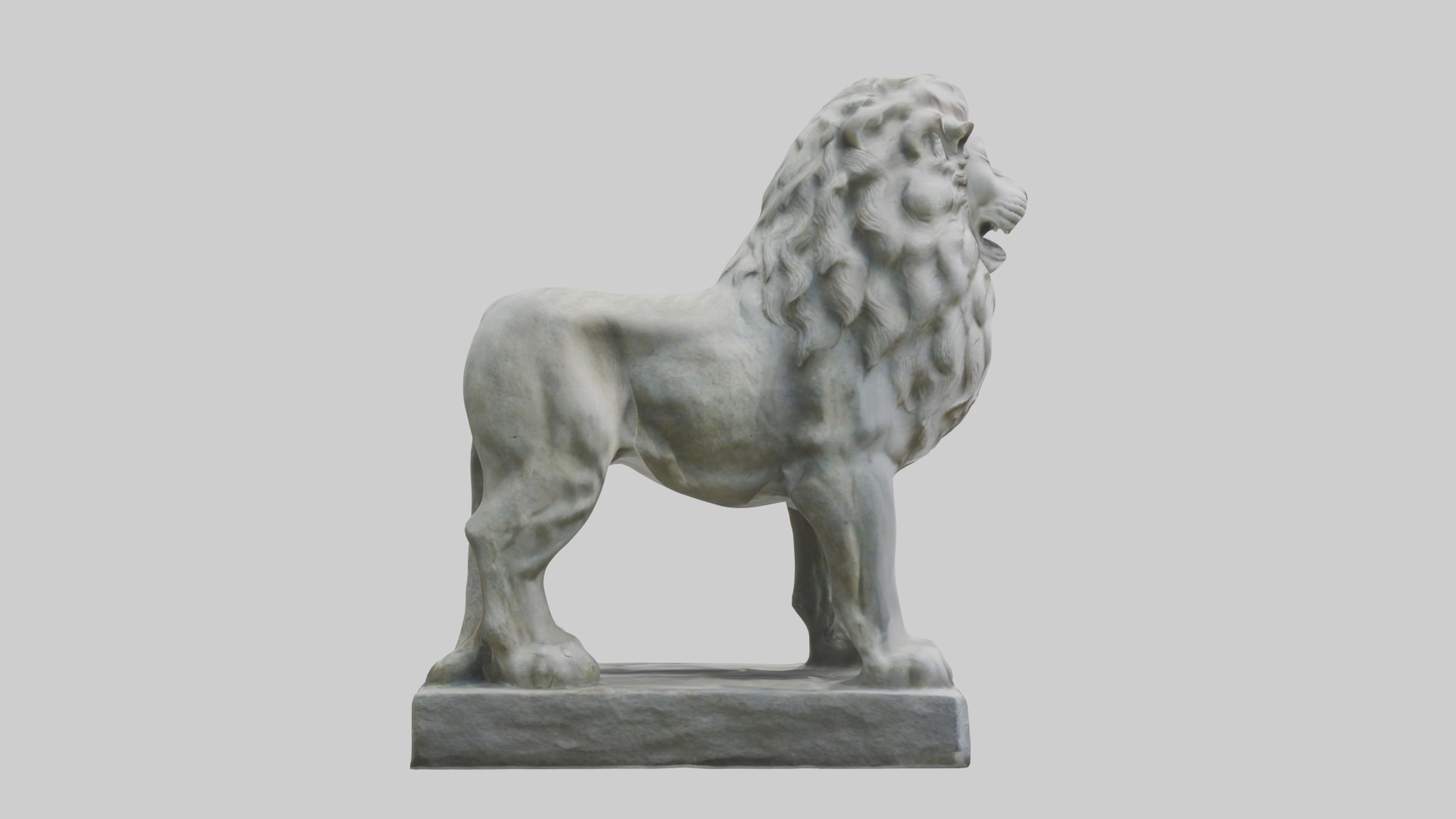 Stone lion statue Model Low-poly 3D model_7