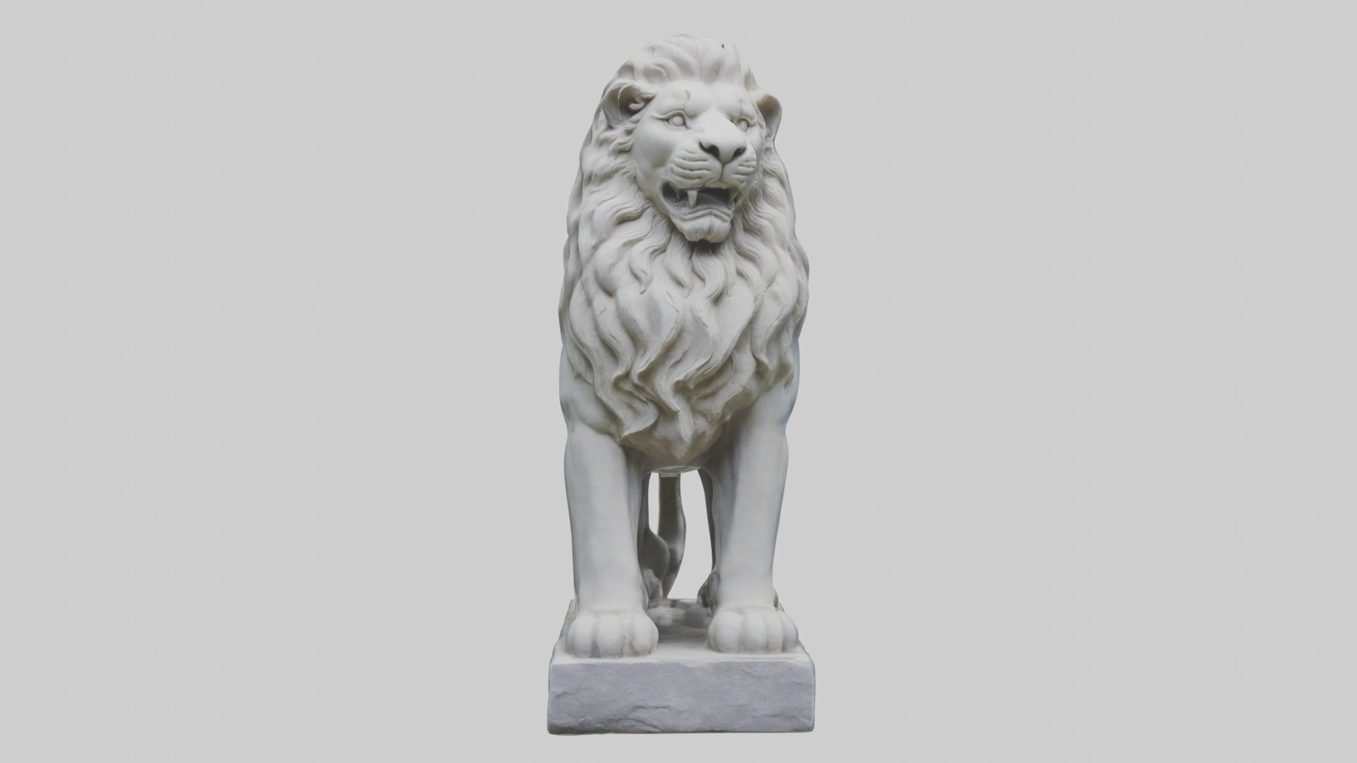 Stone lion statue Model Low-poly 3D model_4