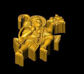 bajarangbali pendant 3D print model_3