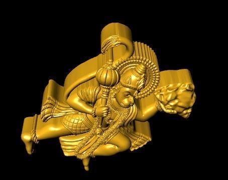 bajarangbali pendant 3D print model_2