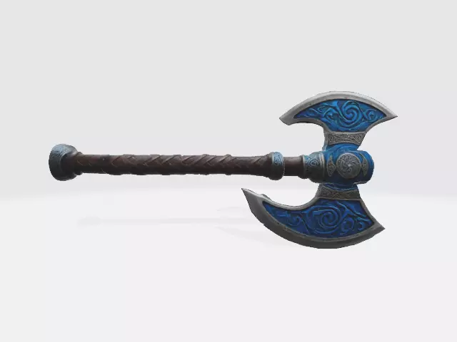 Fantasy axe 3D model_0