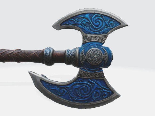 Fantasy axe 3D model_1