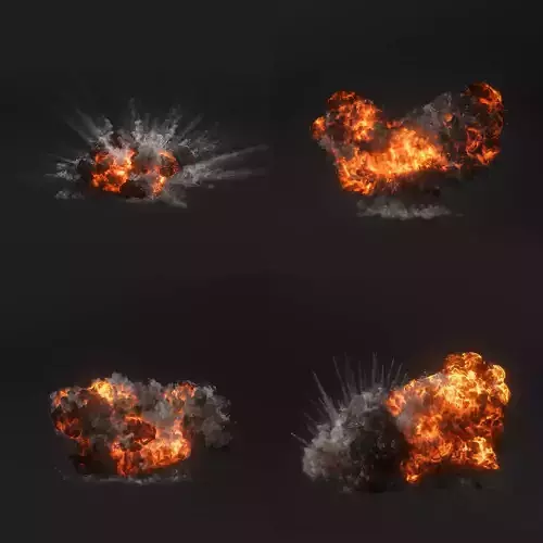 High Res 3D Explosions 4 Models 3D model