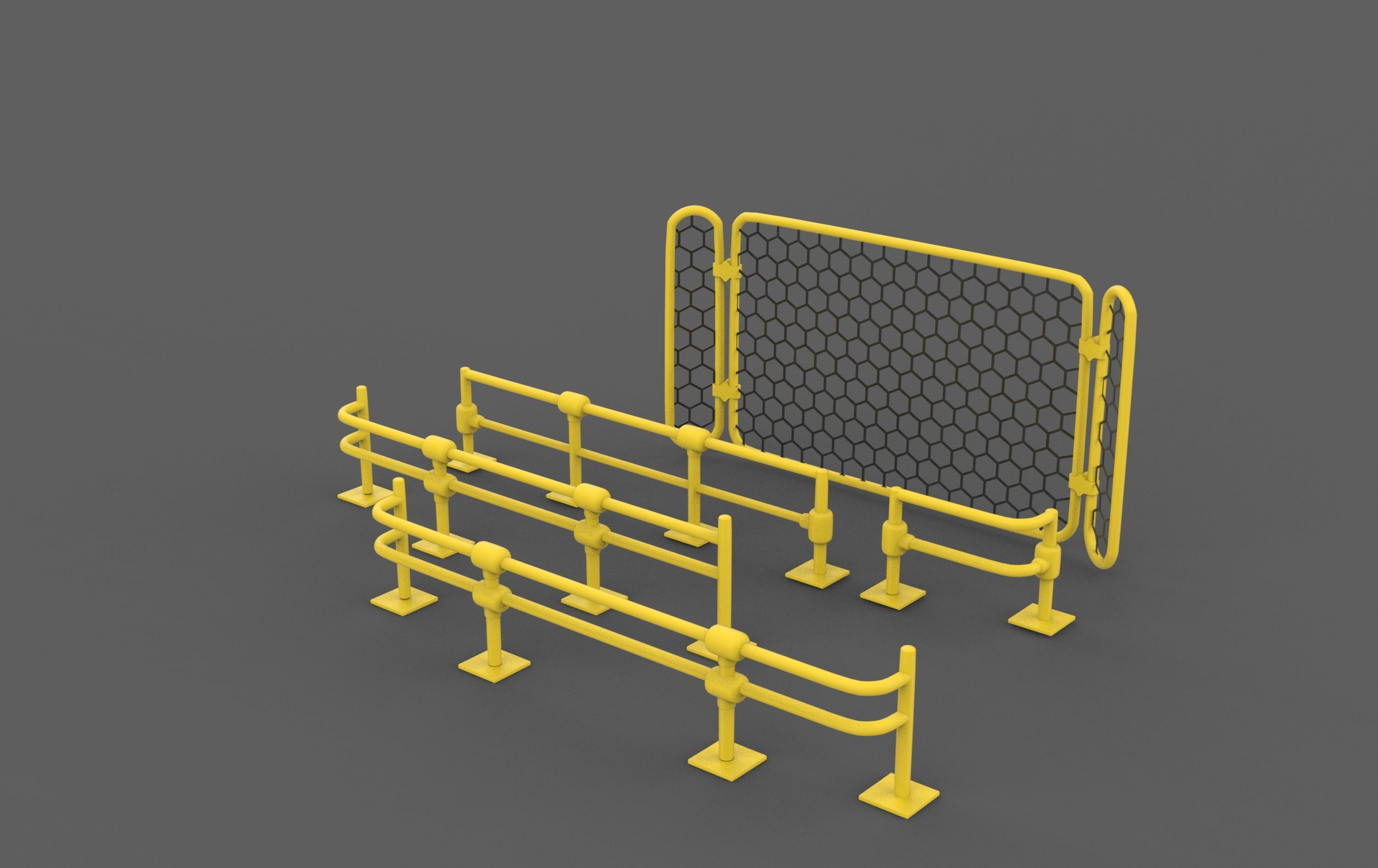 Warehouse Fence 3D model_8
