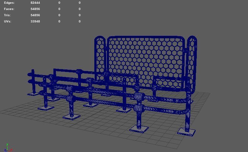 Warehouse Fence 3D model_10