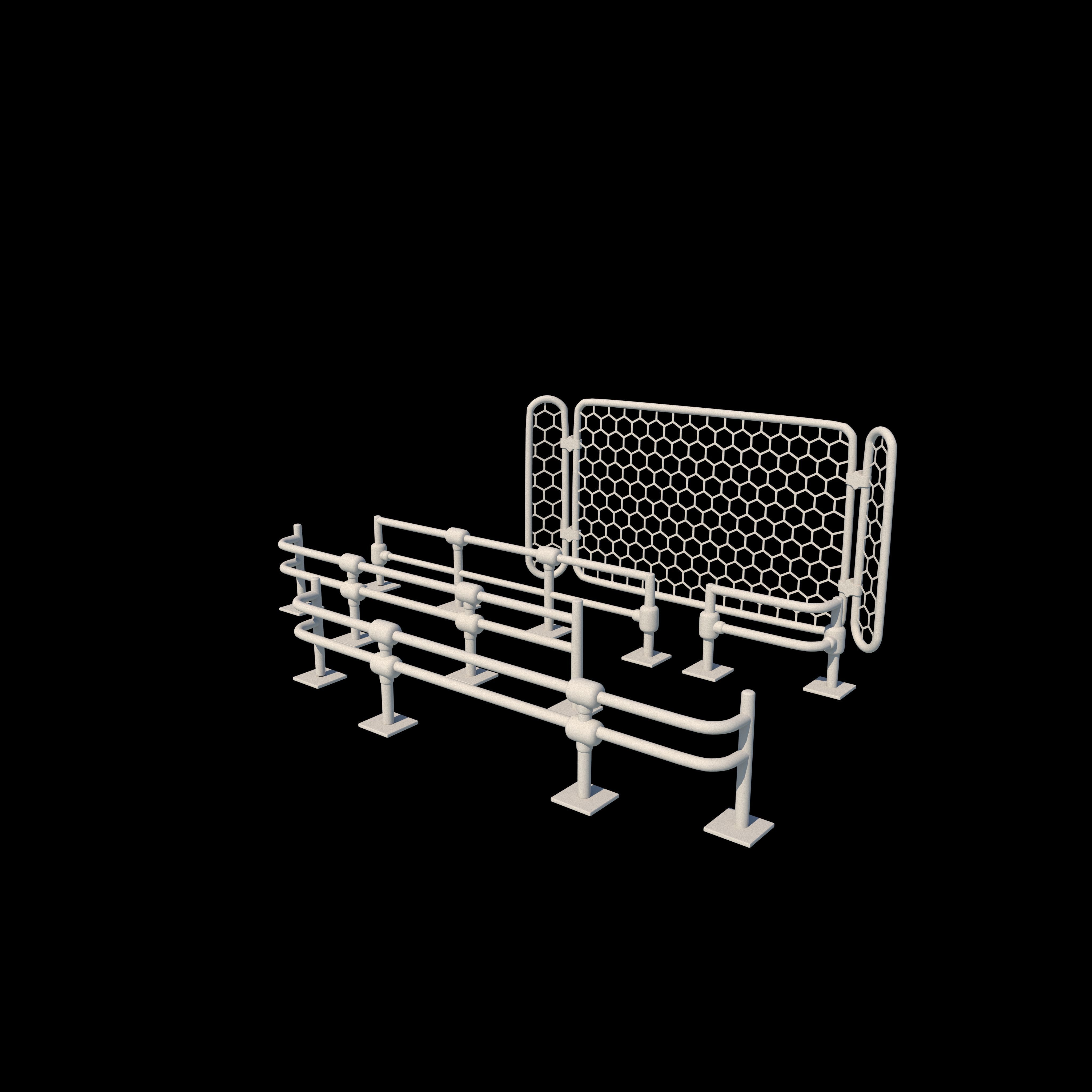 Warehouse Fence 3D model_12