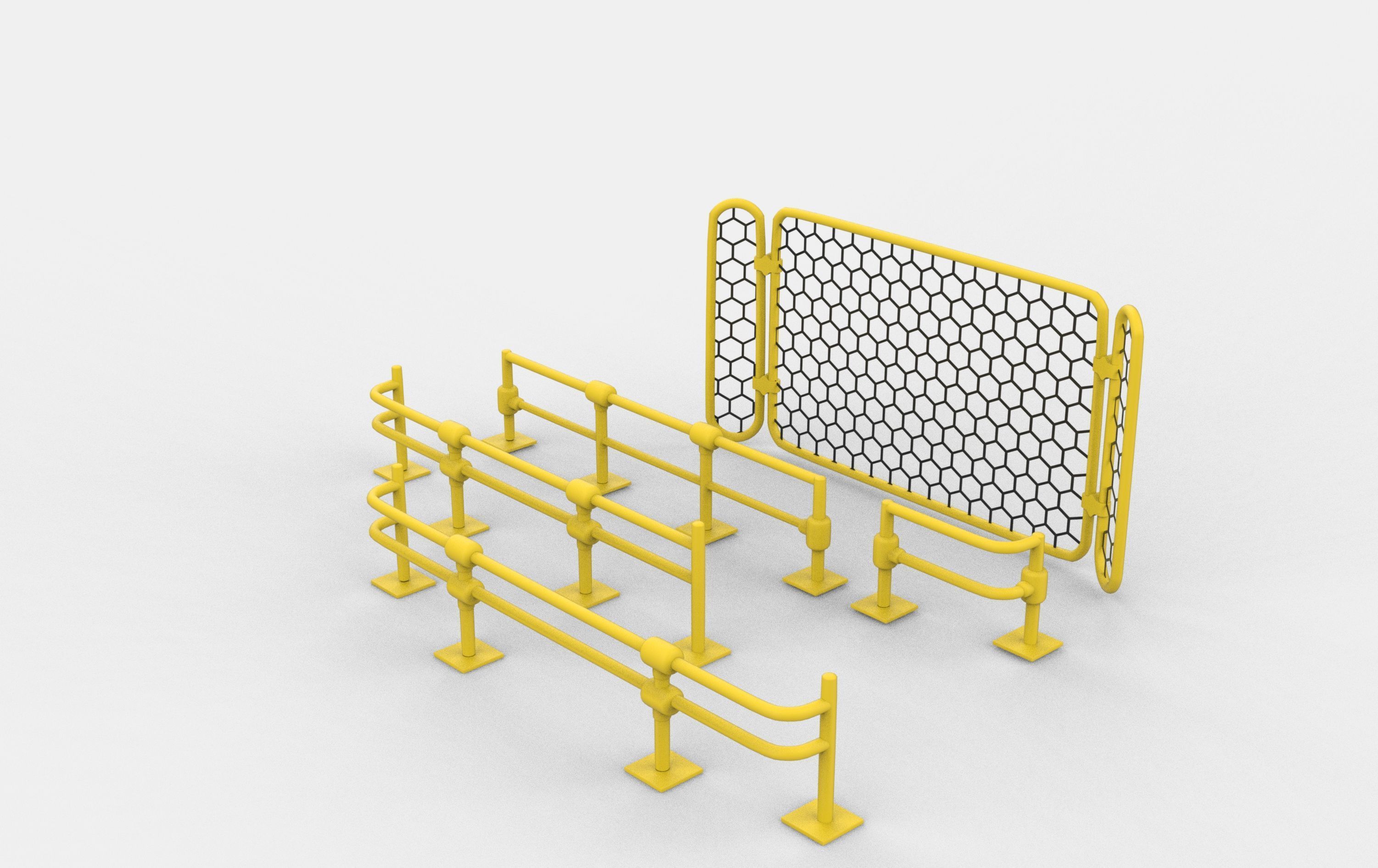 Warehouse Fence 3D model_7