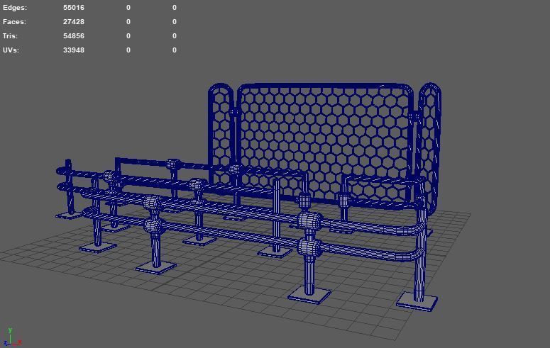 Warehouse Fence 3D model_9