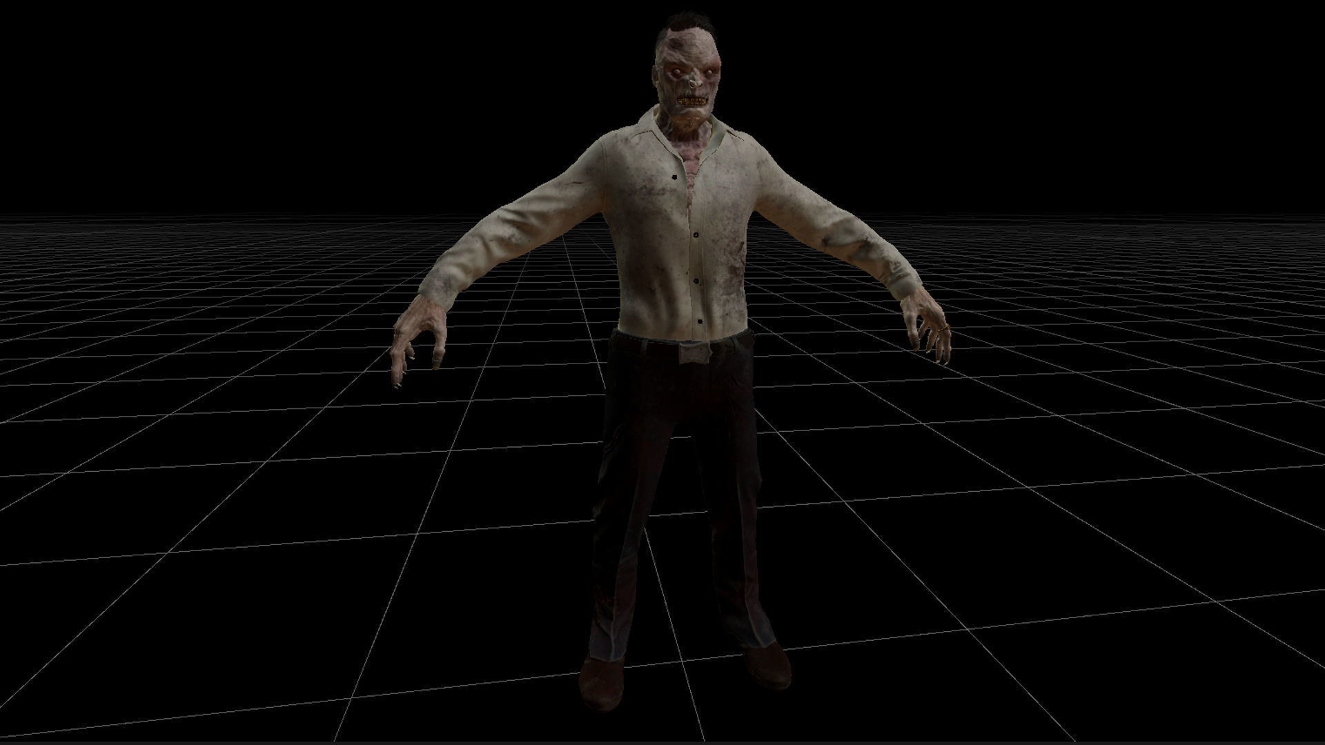 Office Zombie Low-poly 3D model_26