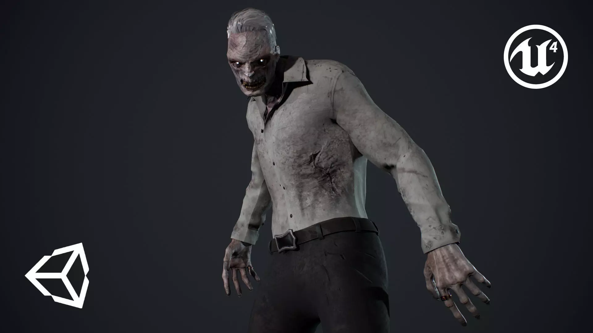 Office Zombie Low-poly 3D model_0