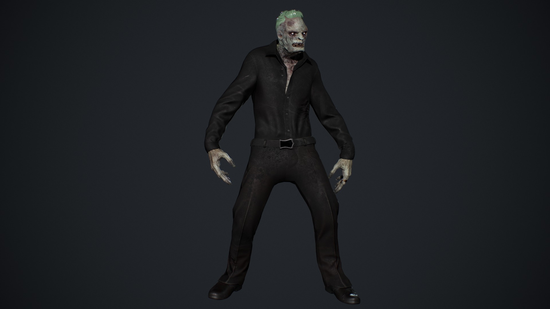 Office Zombie Low-poly 3D model_8