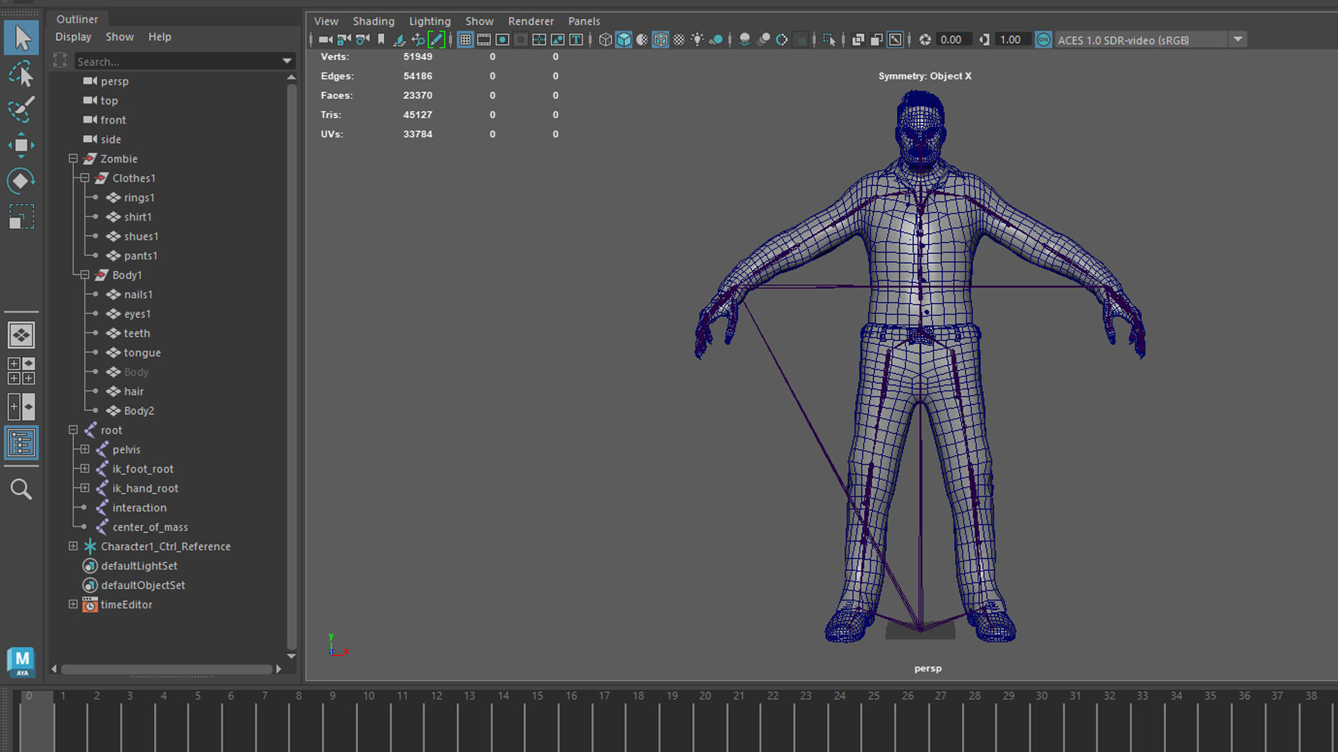 Office Zombie Low-poly 3D model_27