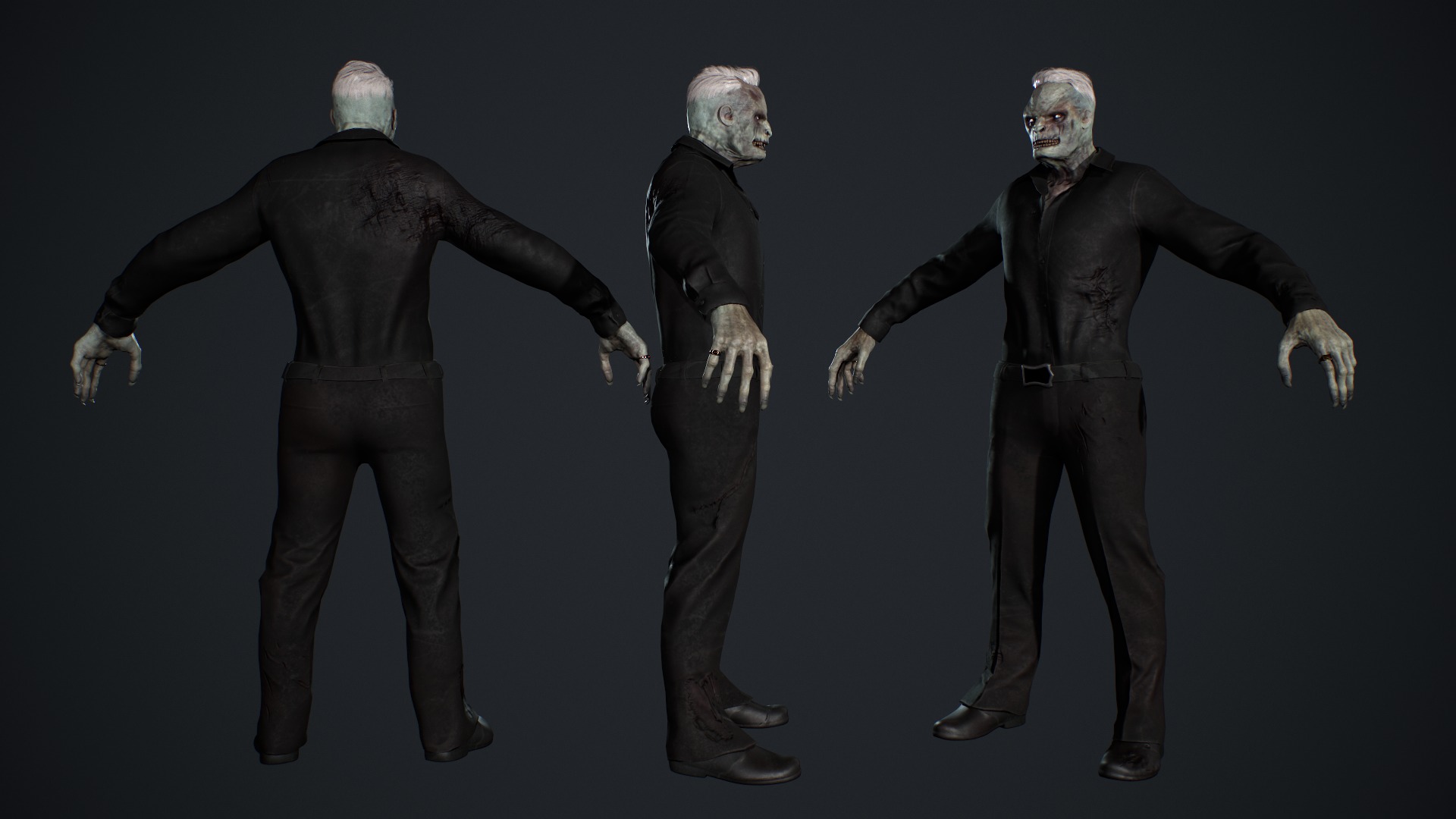 Office Zombie Low-poly 3D model_5