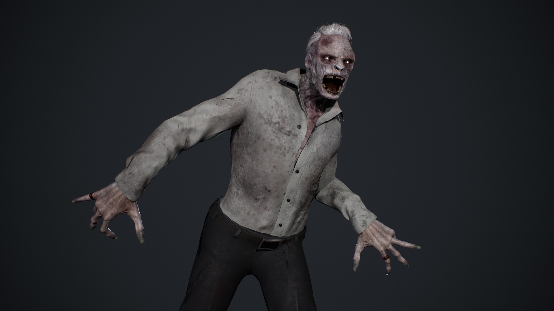 Office Zombie Low-poly 3D model_10