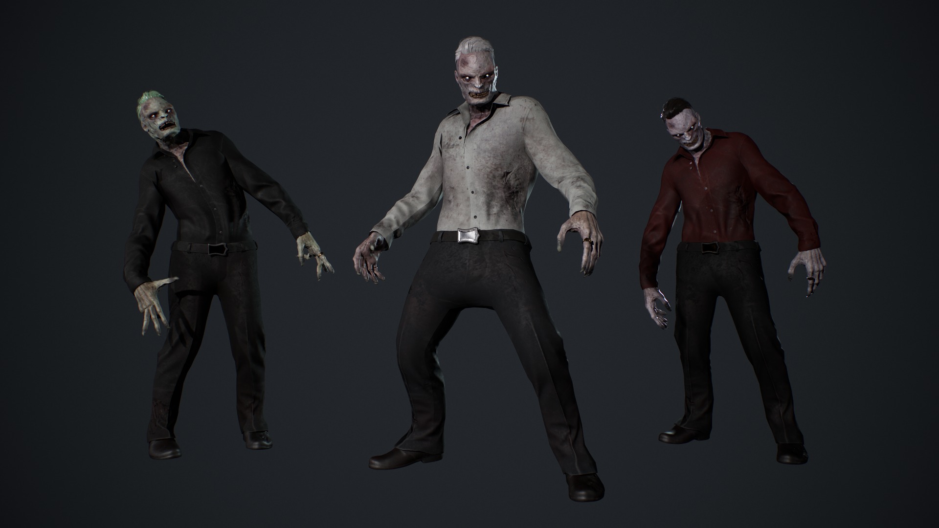 Office Zombie Low-poly 3D model_3