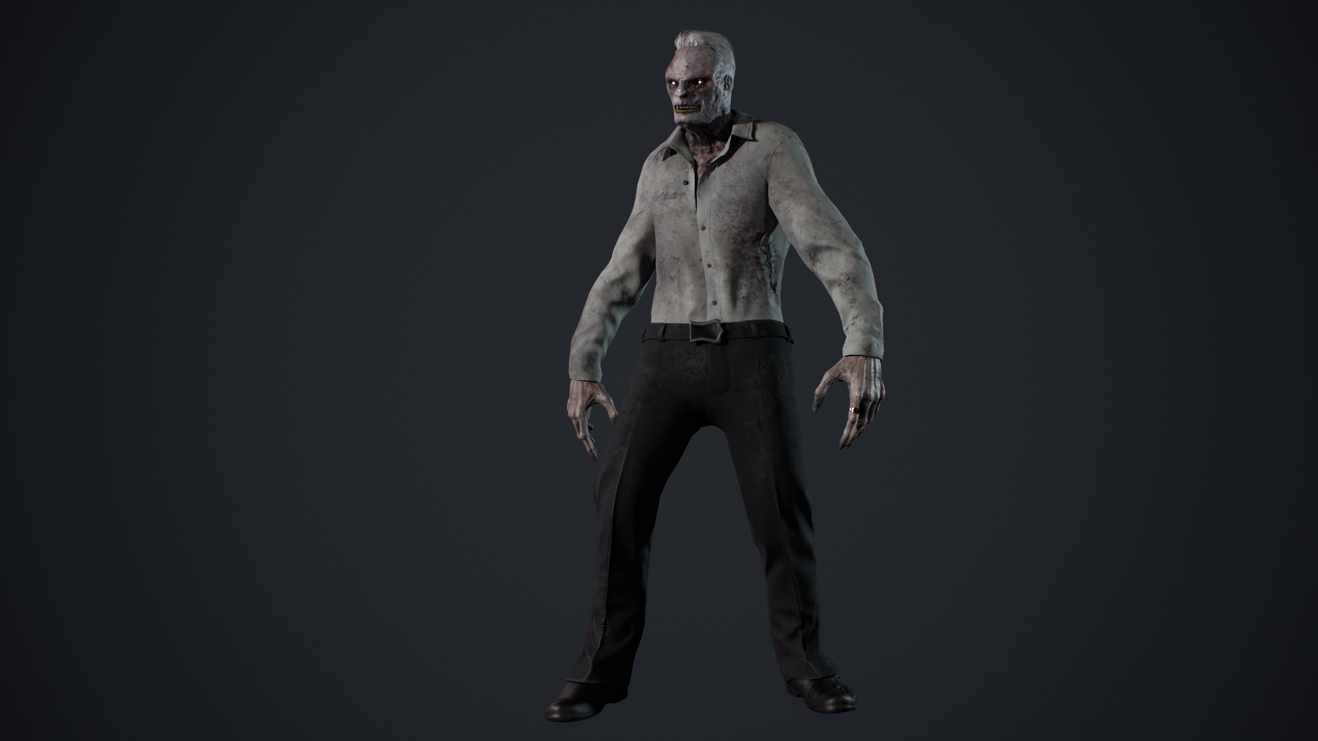 Office Zombie Low-poly 3D model_15