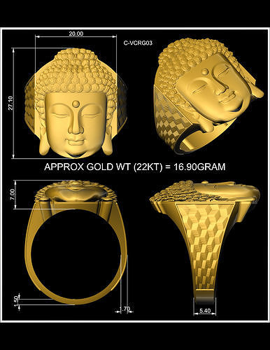 Buddha ring  3D model