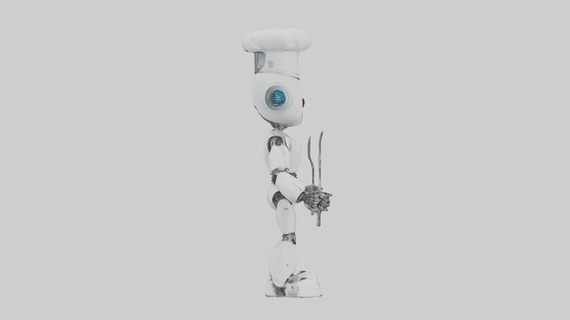 Robot Chef Model 1 Low-poly 3D model_7