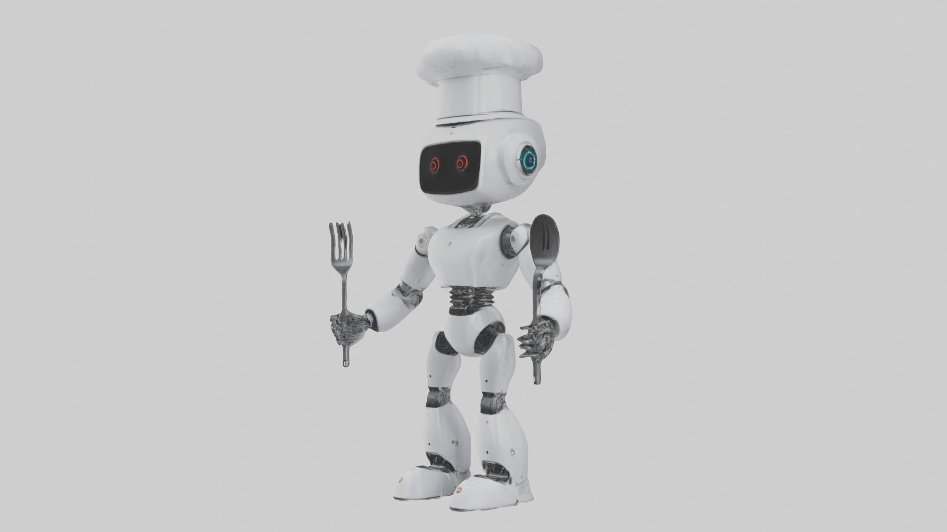 Robot Chef Model 1 Low-poly 3D model_4