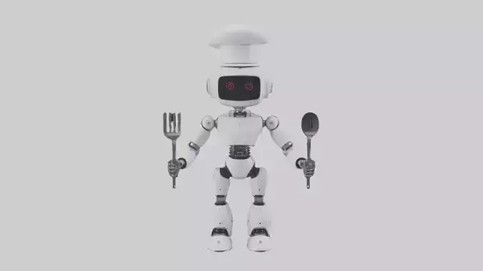 Robot Chef Model 1 Low-poly 3D model