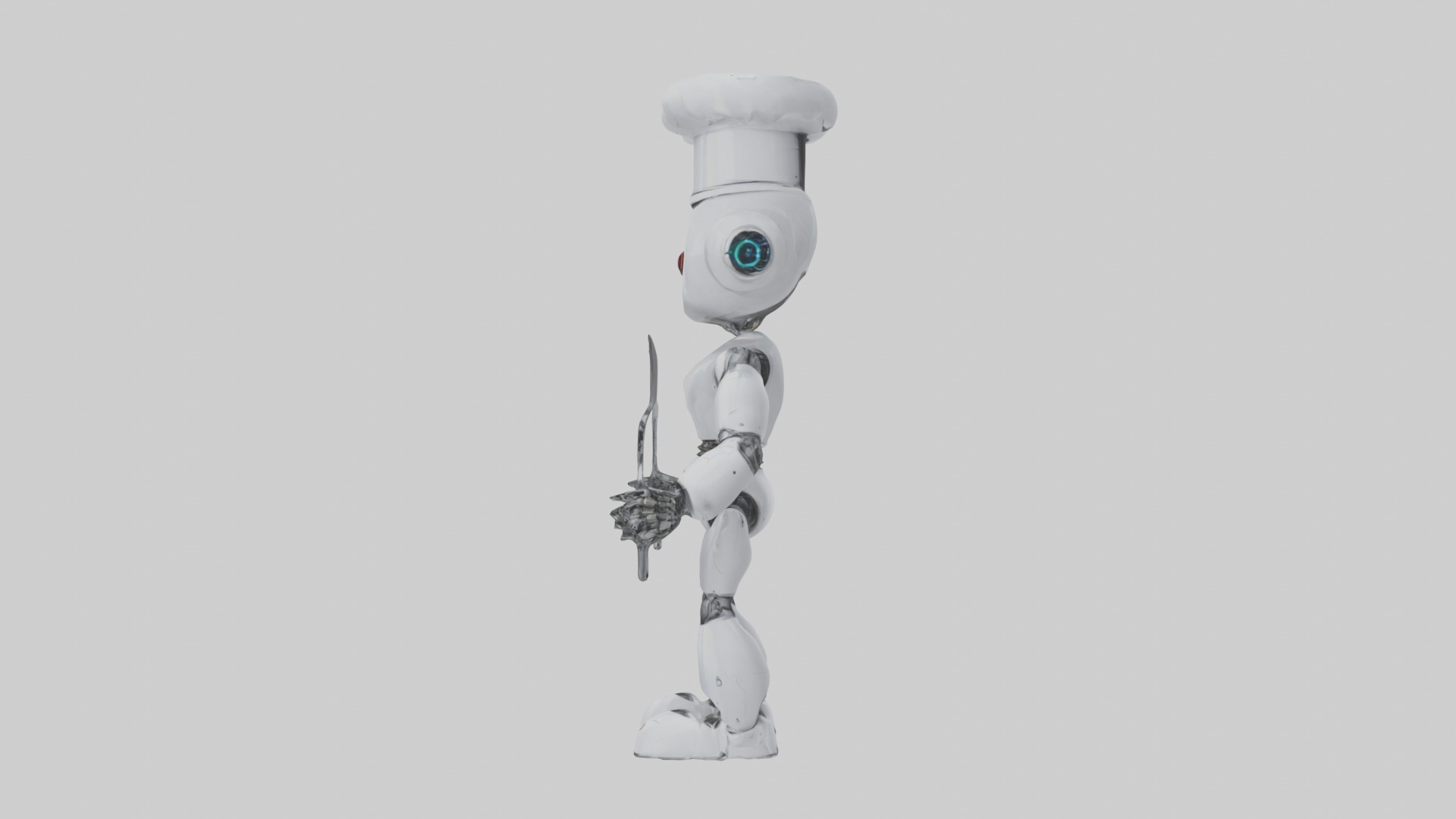 Robot Chef Model 1 Low-poly 3D model_6