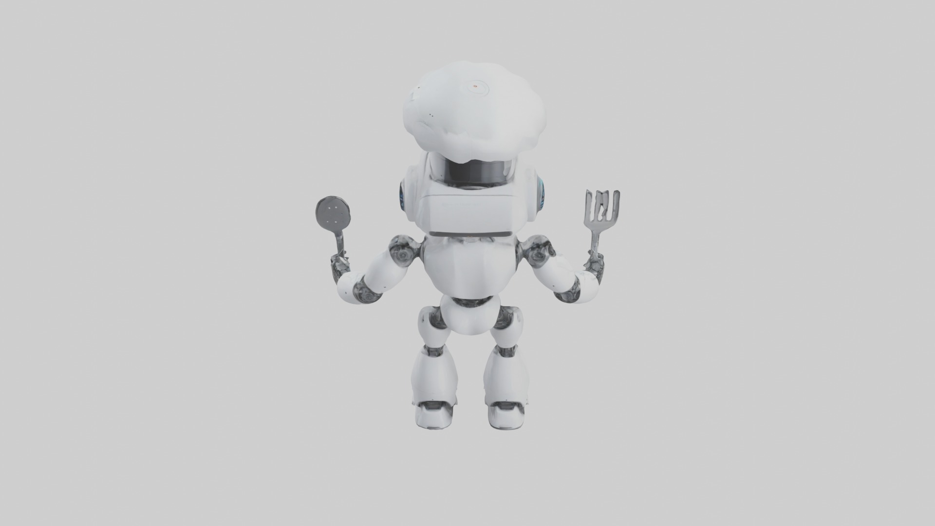 Robot Chef Model 1 Low-poly 3D model_9