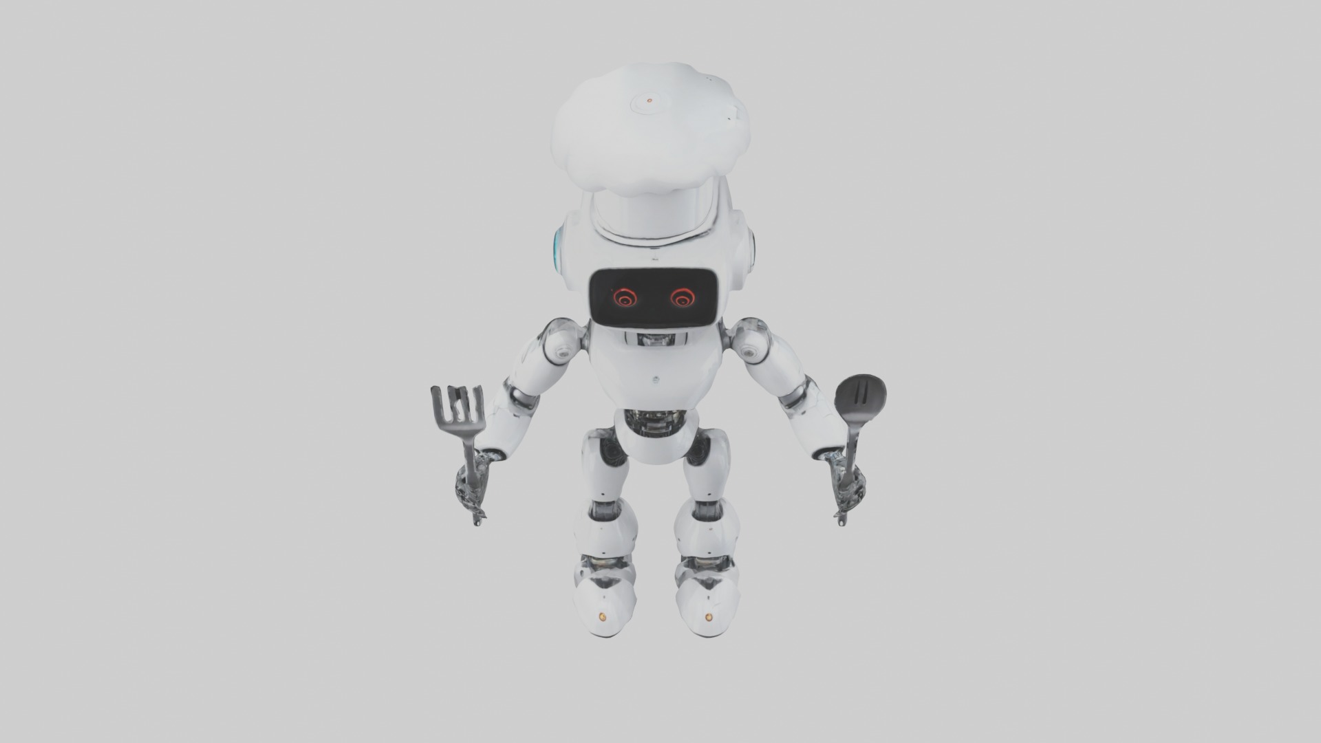 Robot Chef Model 1 Low-poly 3D model_10