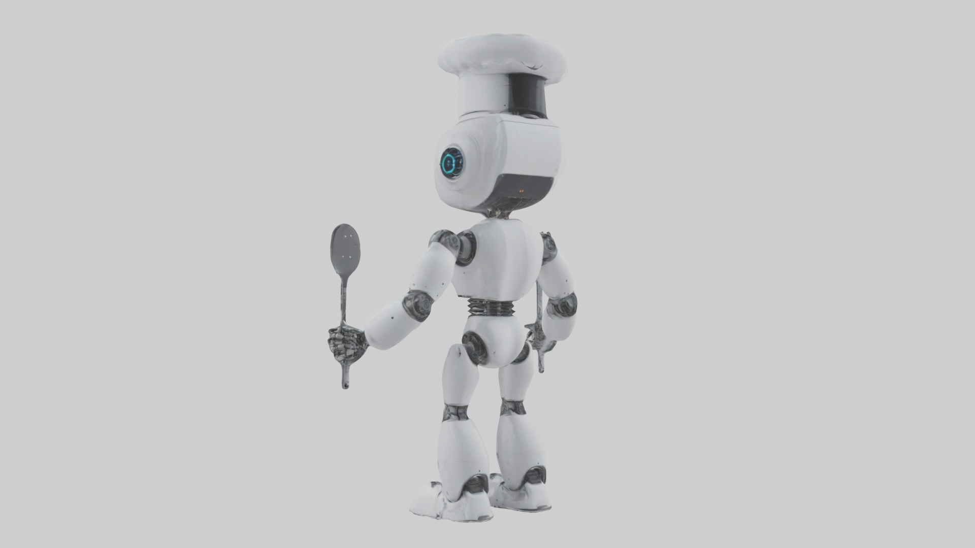 Robot Chef Model 1 Low-poly 3D model_2