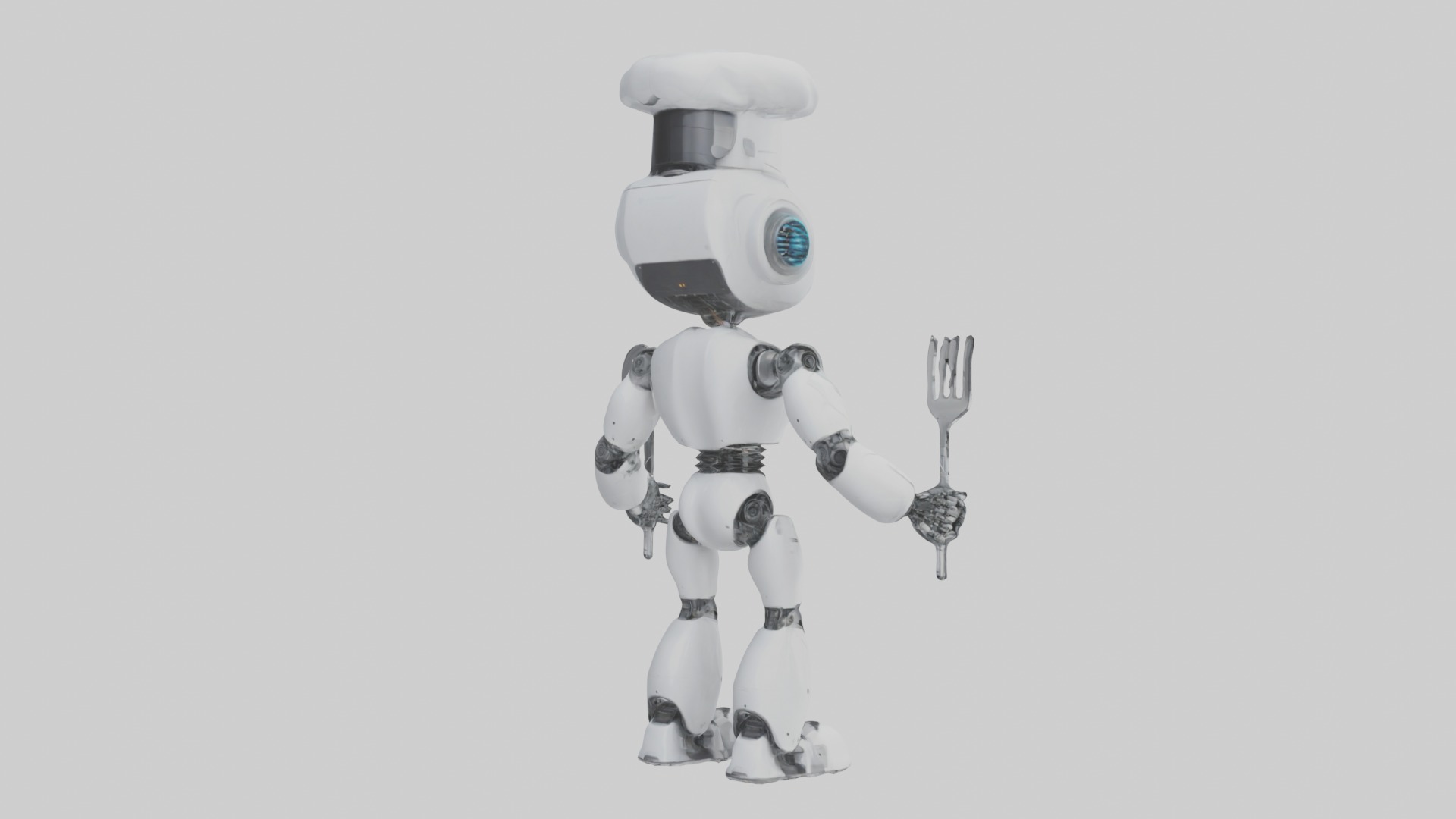 Robot Chef Model 1 Low-poly 3D model_3