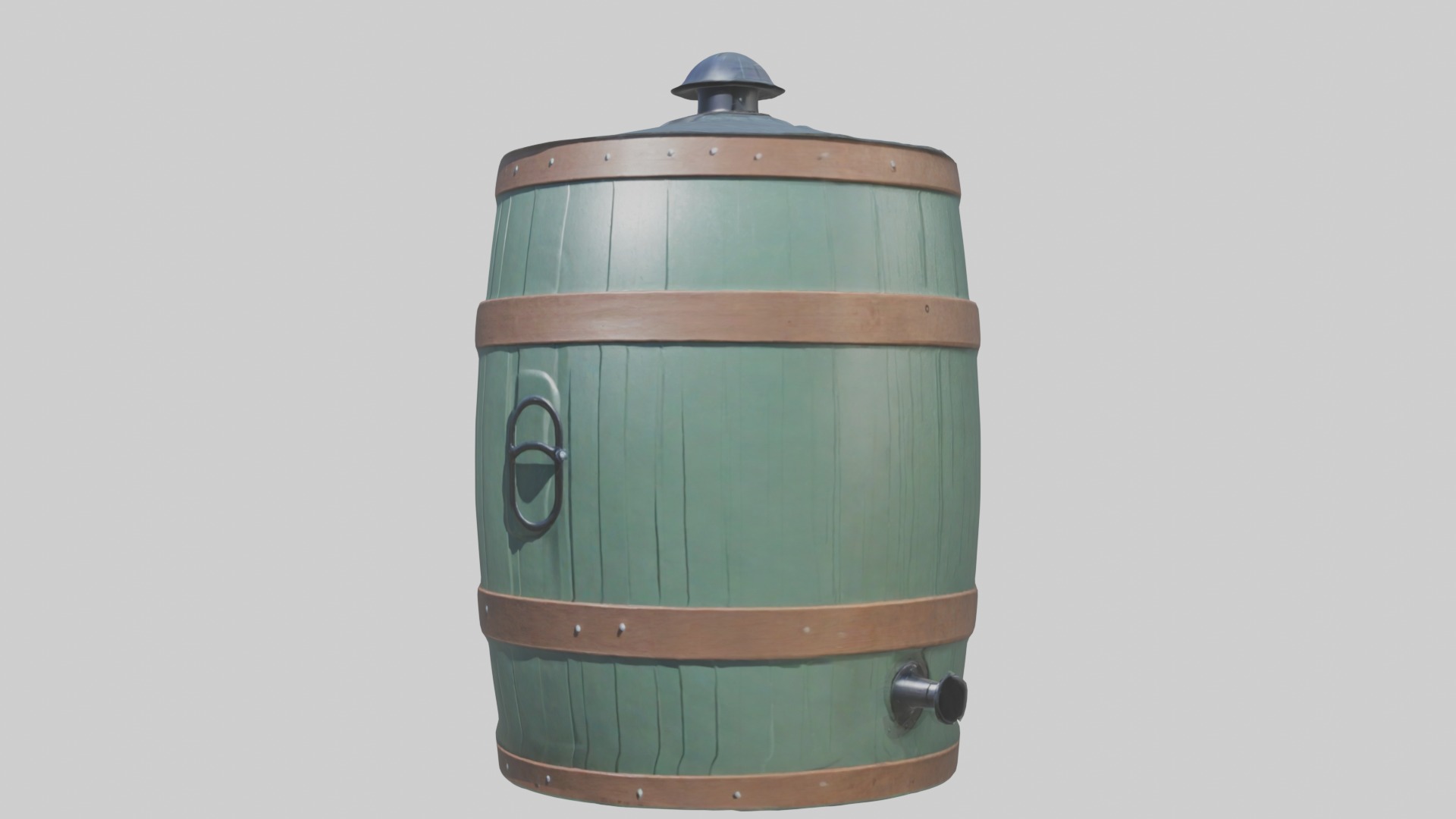 Rainbarrel Model Low-poly 3D model_4