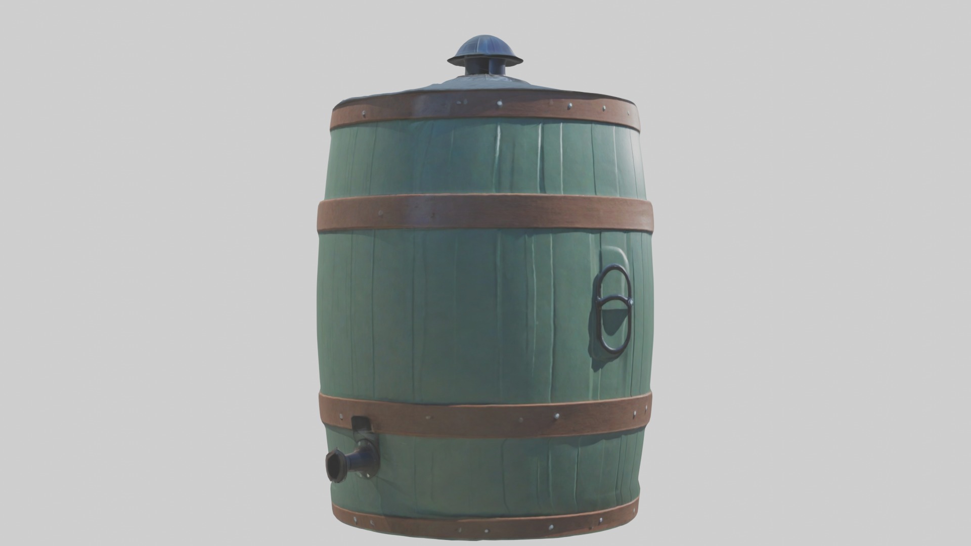 Rainbarrel Model Low-poly 3D model_5
