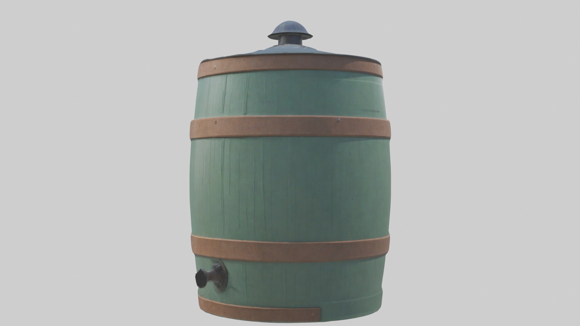 Rainbarrel Model Low-poly 3D model_1