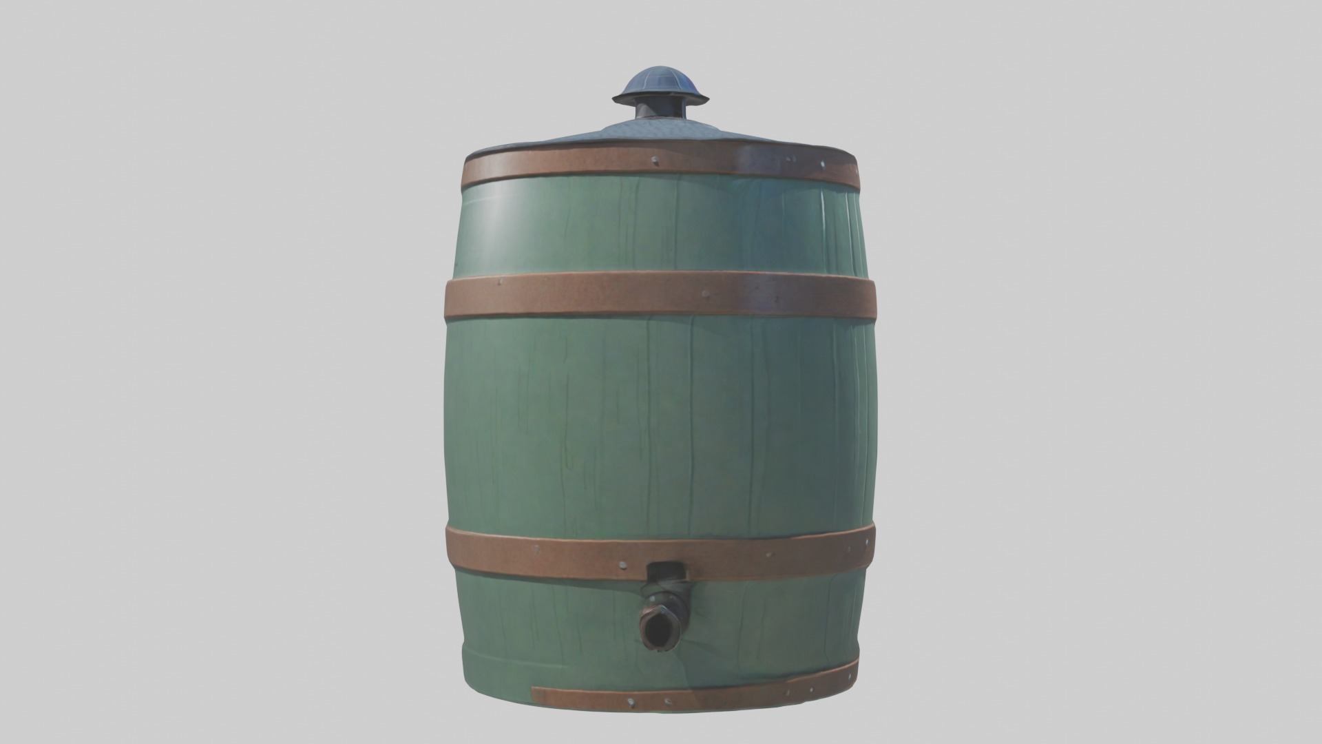 Rainbarrel Model Low-poly 3D model_7