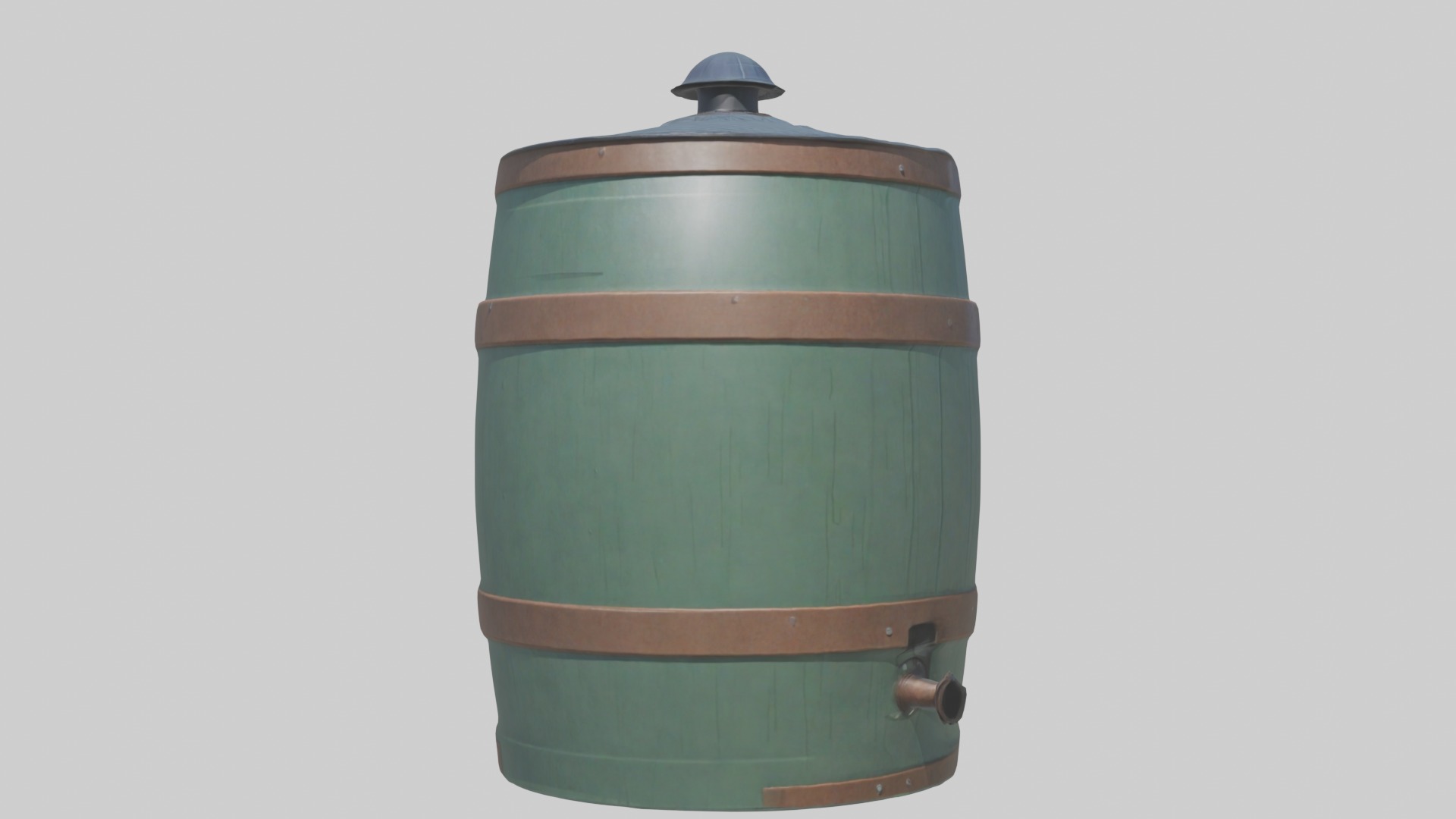 Rainbarrel Model Low-poly 3D model_2