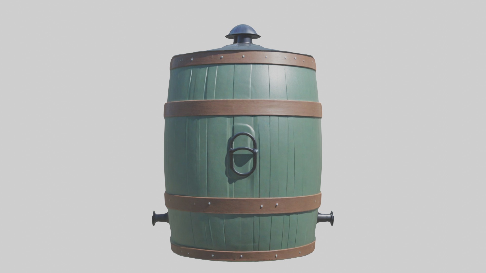 Rainbarrel Model Low-poly 3D model_3