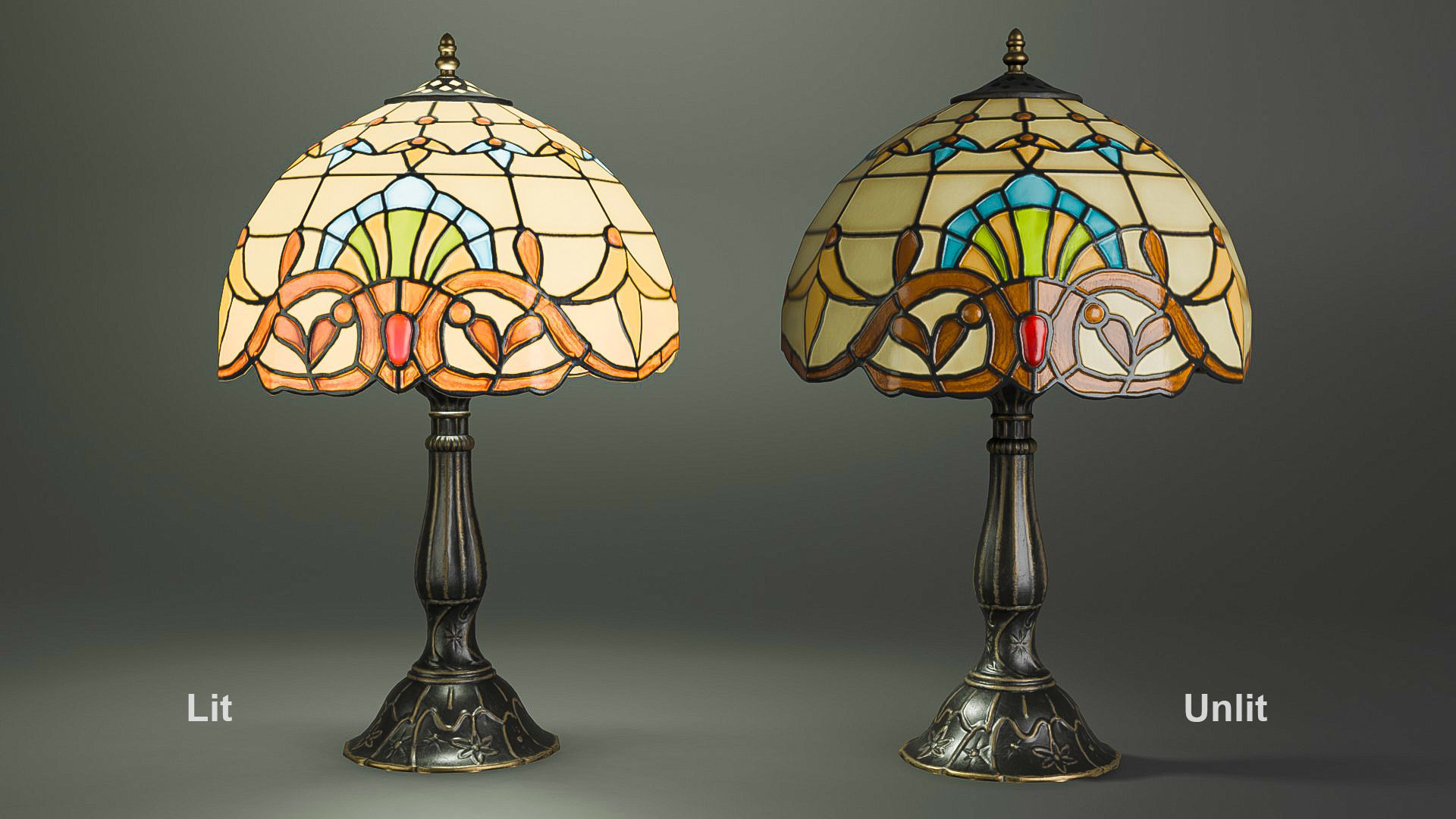 Lowpoly Nouveau Lamp Low-poly 3D model_2