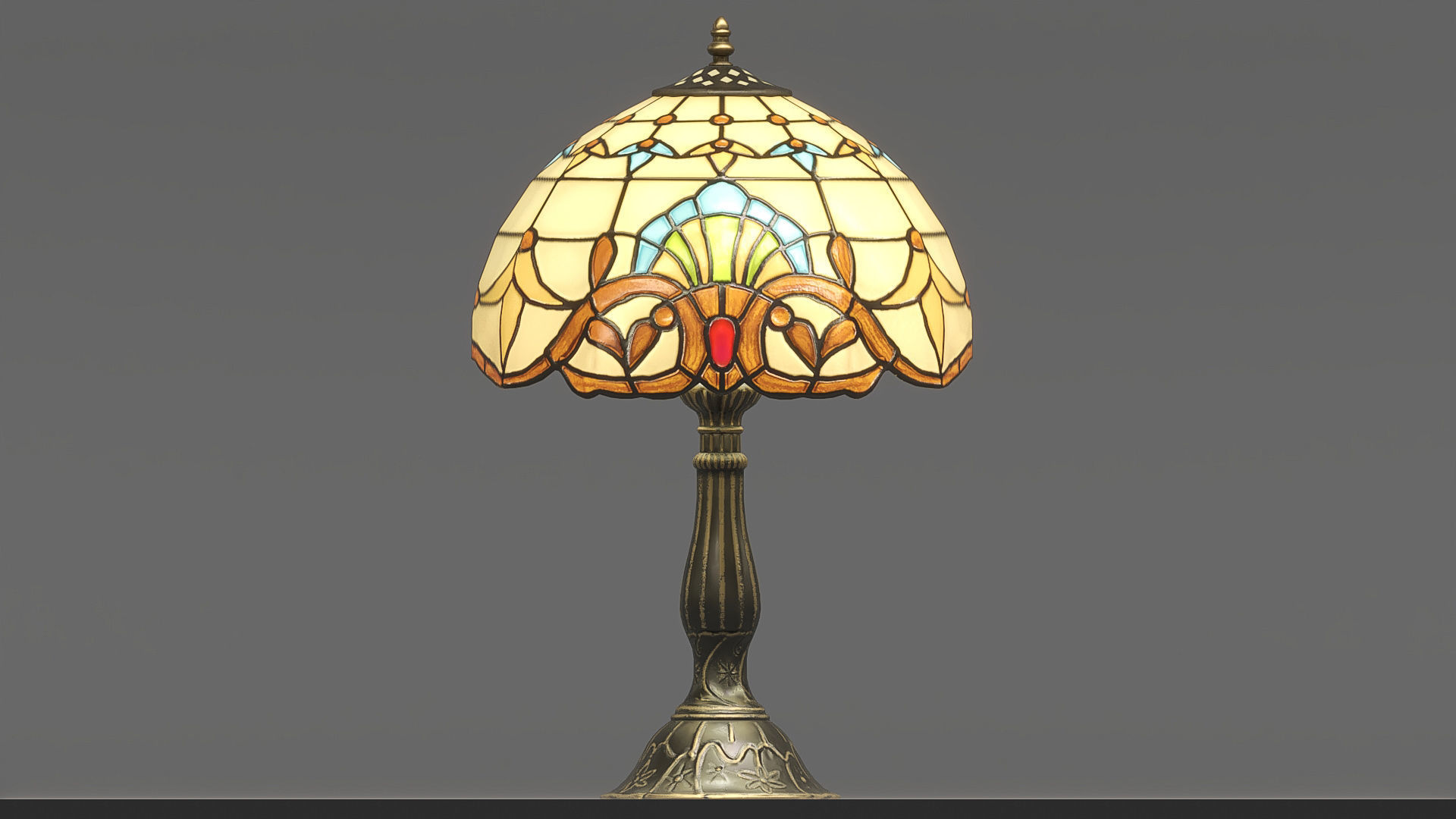 Lowpoly Nouveau Lamp Low-poly 3D model_5