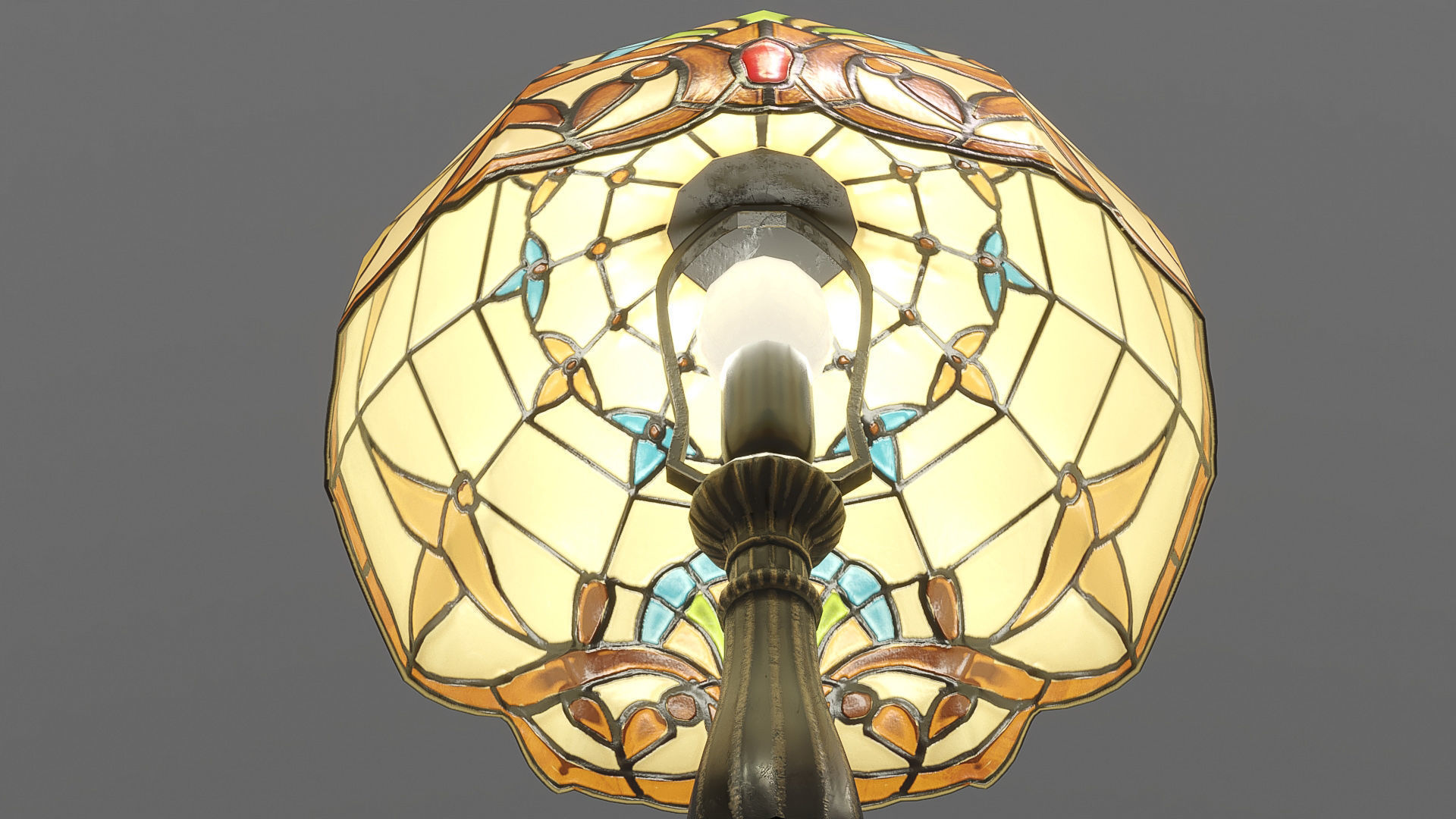 Lowpoly Nouveau Lamp Low-poly 3D model_11