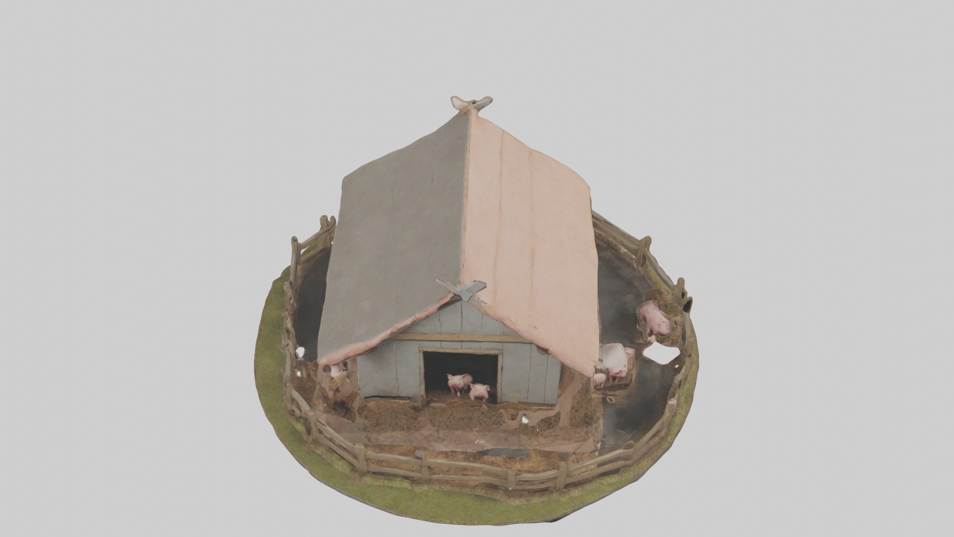 Pigsty Model Low-poly 3D model_10