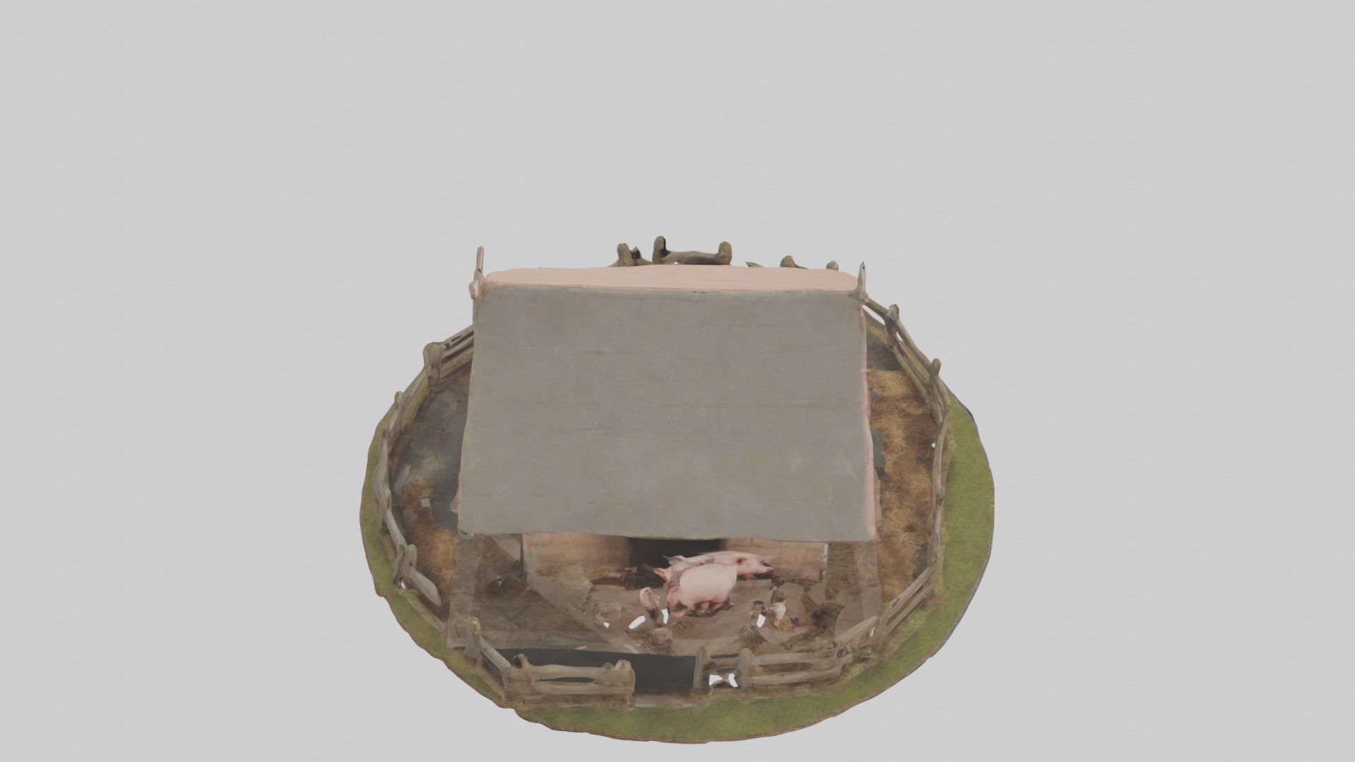 Pigsty Model Low-poly 3D model_12