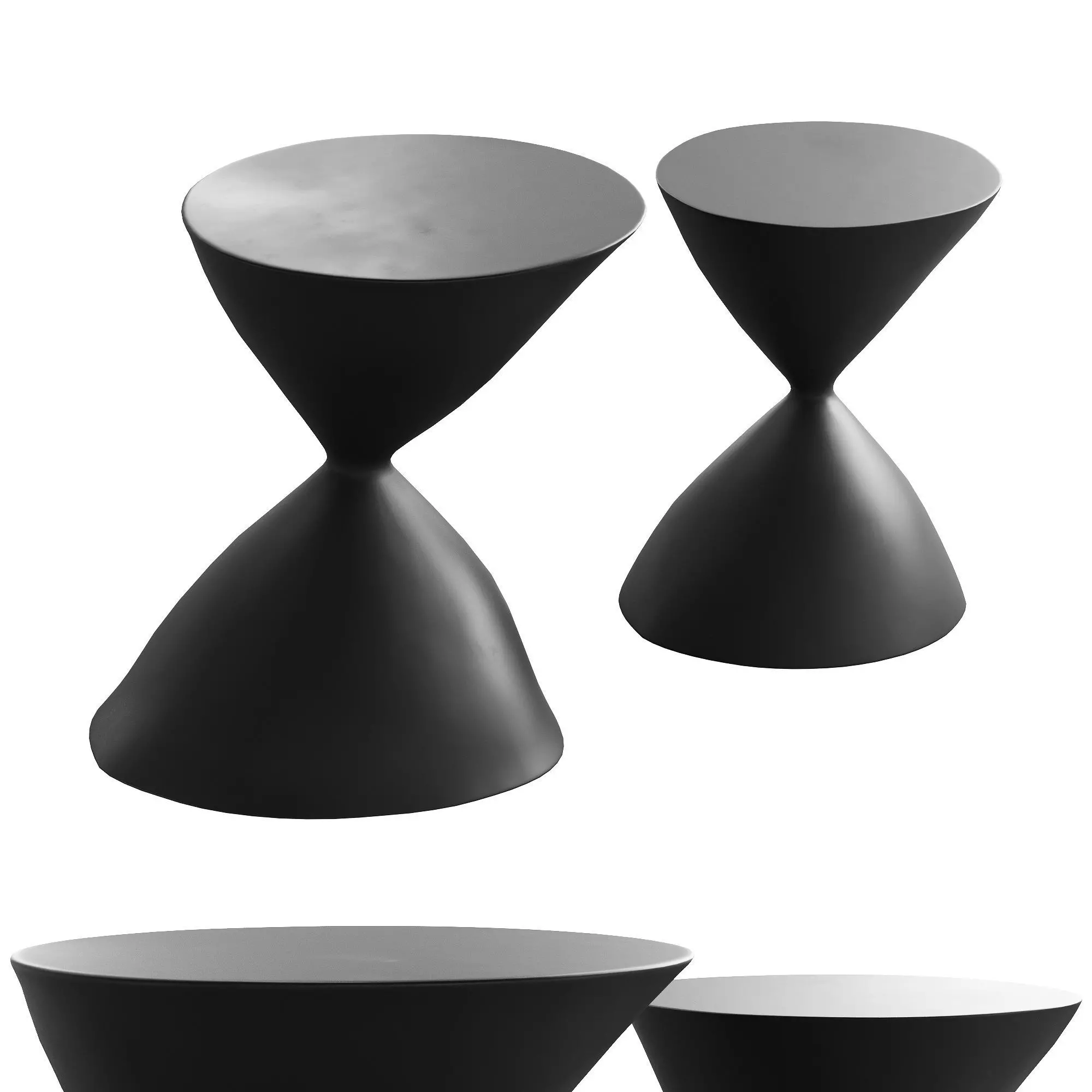 492 custom coffee side tables hourglass shape 3D model_0