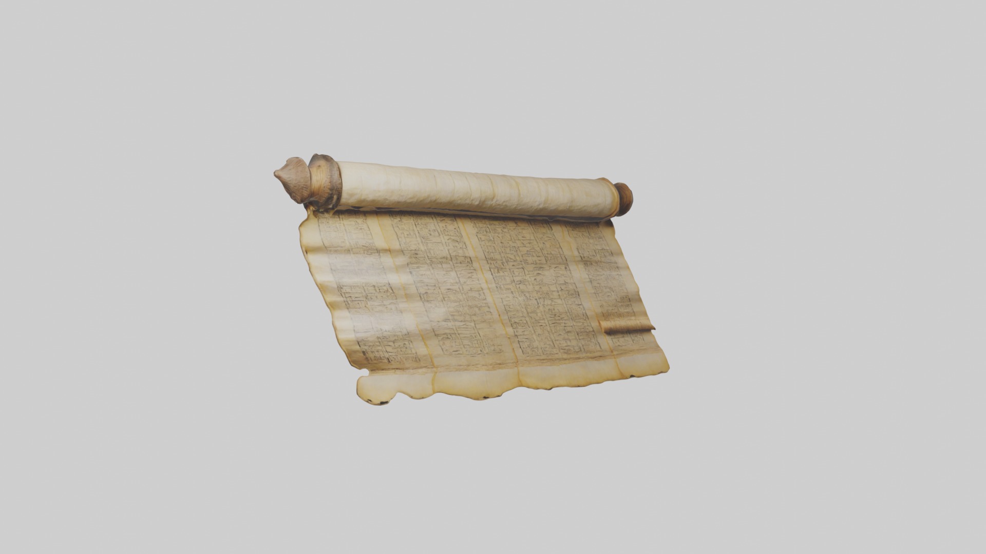 Papyrusscroll Model Low-poly 3D model_5